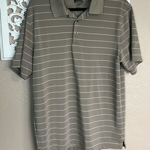 Greg Norman Collection Brown Striped Polo Shirt